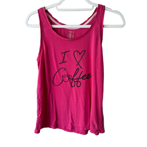 George Pink Graphic Tank Top with Wide Straps Women’s S Casual Everyday